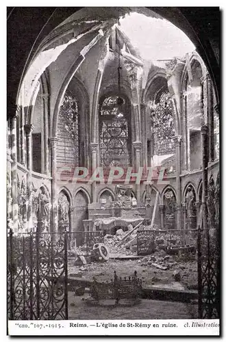 Ansichtskarte AK Militaria Guerre 1914 Reims L eglise de St REmy en ruine