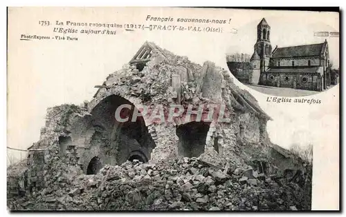 Ansichtskarte AK Militaria Guerre 1914 Tracy le Val L eglise aujourd hui