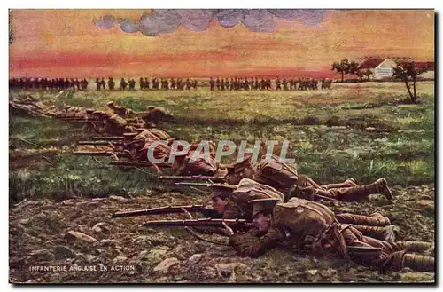 Cartes postales Militaria Infanterie anglaise en action