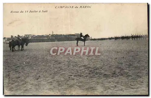 Cartes postales Militaria Campagne du Maroc Revue du 14 juillet a Sale