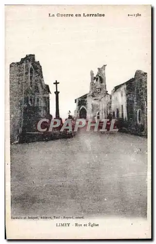 Ansichtskarte AK Militaria Limey Rue et eglise Guerre en Lorraine