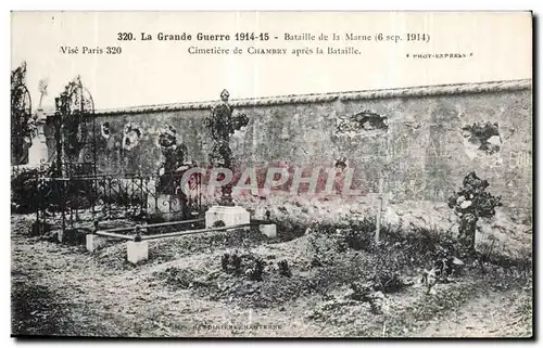 Ansichtskarte AK Militaria La grande guerre 1914 Bataille de la Marne 1914 Cimetiere de Chambry apres la bataille