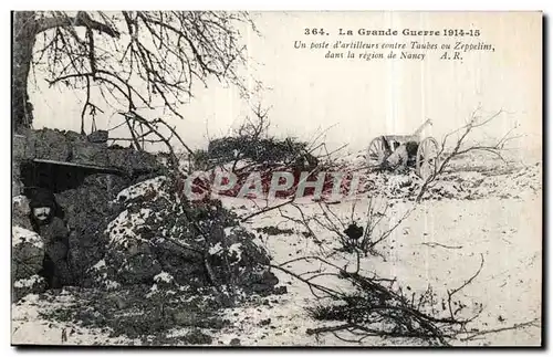 Ansichtskarte AK Militaria La grande guerre 1914 Un poste d artilleurs contre Taubes ou zeppelins dans la region