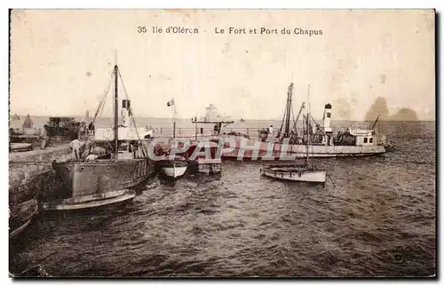 Ansichtskarte AK Ile d Oleron Le fort et port du Chapus Bateau