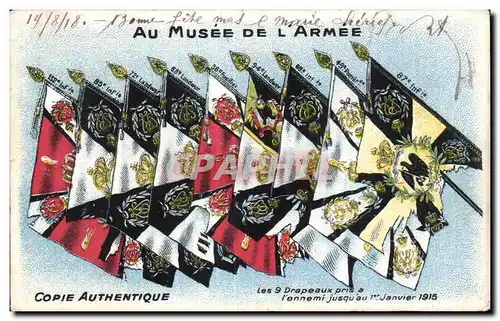 Cartes postales Militaria La grande guerre 1914 Paris Au musee de l armee Les 9 drapeaux pris a l ennemi jusqu a