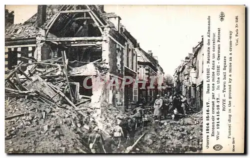 Cartes postales Militaria Guerre 1914 Dans L oise Retraite des allemands Entonnoir creuse dans une mine dans un