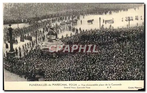 Cartes postales Militaria Guerre 1914 Funerailles du Marechal Foch Vue d ensemble place de la Concorde Paris