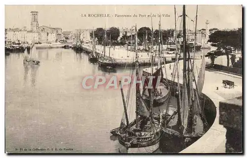 Cartes postales La Rochelle Panorama du port et de la ville Bateaux