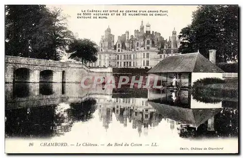 Cartes postales Chambord Le chateau Au bord du Cosson