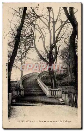 Cartes postales Saint Aignan Escalier monumental du chateau