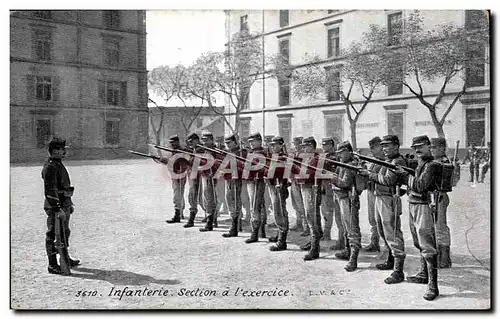 Ansichtskarte AK Militaria Infanterie Section a l exercice