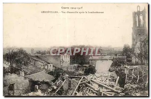 Cartes postales Militaria Gerbeviller Vue d ensemble apres le bombardement