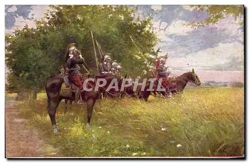 Cartes postales Militaria Les dragons Cheval Horse