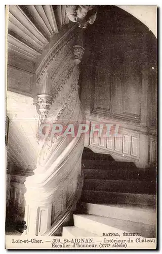 Cartes postales St Aignan Interieur du chateau Escalier d honneur