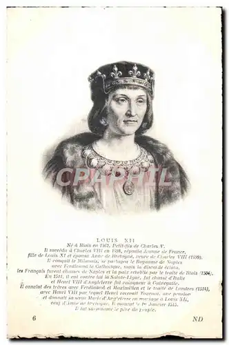 Ansichtskarte AK Louis XII Ne a Blois en 1462 Roi de France