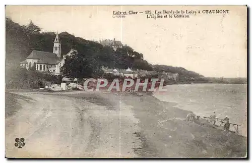 Cartes postales Chaumont Bords de la Loire L eglise et le chateau Lavandieres Lavoir sur le Loire