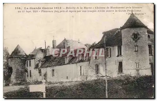 Ansichtskarte AK Militaria Bataille de la marne Chateau de Mondemont pres Sezanne