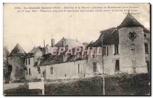 Cartes postales Militaria Bataille de la marne Chateau de Mondemont pres Sezanne