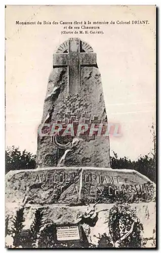 Ansichtskarte AK Militaria Guerre de 1914 1918 Monument du Bois des Caures eleve a la memoire du colonel Driant e