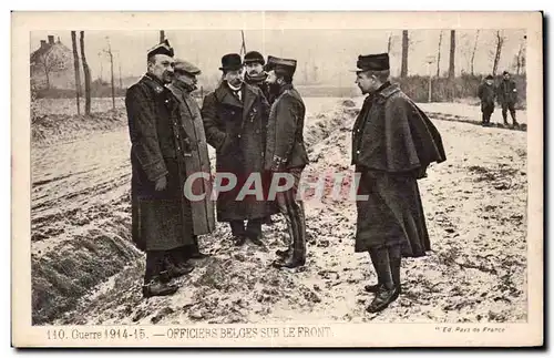 Ansichtskarte AK Militaria Guerre de 1914 1918 Officiers belges sur le front