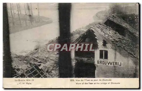 Ansichtskarte AK Militaria Guerre de 1914 1918 Vue sur l Yser au pont de Dixmude