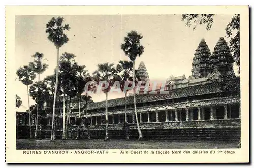 Ansichtskarte AK Cambodge Ruines d Angkor Angkor Vath Aile Ouest de la facade Nord