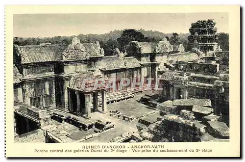 Cartes postales Cambodge Ruines D angkor Angkor Vath Porche central des galeries Ouest