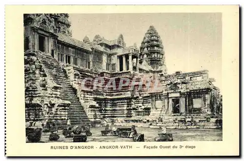 Cartes postales Cambodge Ruines D angkor Angkor Vath Facade ouest