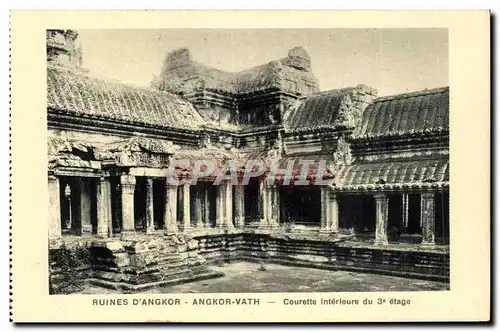 Cartes postales Cambodge Ruines D angkor Angkor Vath Courette interieure