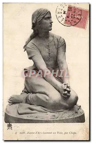 Cartes postales Jeanne d arc evoquant ses Voix par Chapu