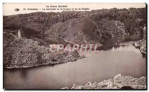 Cartes postales Crozant Le confluent de la Creuse et de la Sedelle