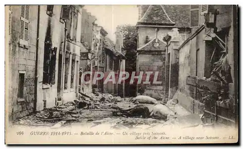 Ansichtskarte AK Militaria Bataille de l Aisne Un village pres Soissons