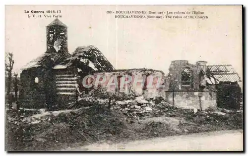 Ansichtskarte AK Militaria Bouchavennes Les ruines de l eglise