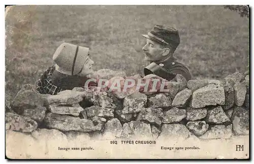 Cartes postales Types Creusois Militaire Femme