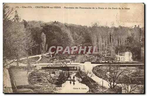 Cartes postales Chatillon sur Seine Panorama des promenades de la Douix et des bords de la Seine