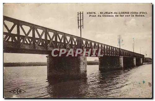 Cartes postales St Jean de Losne Pont du chemin de fer sur la Saone