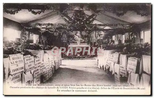 Cartes postales Militaria Verdun Ossuaire provisoire de la bataille