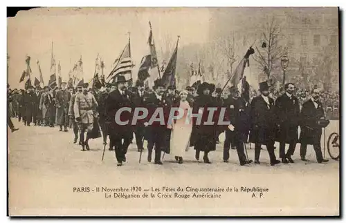 Ansichtskarte AK Militaria Paris 11novembre 1920 Les fetes du cinquantenaire de la Republique La delegation de la