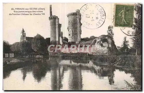 Ansichtskarte AK Mehun sur Yevre Vue panoramique des ruines de l ancien chateau de Charles VII