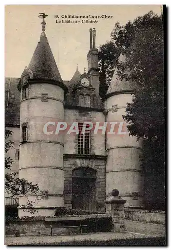 Cartes postales Chateauneuf sur Cher Le chateau L entree