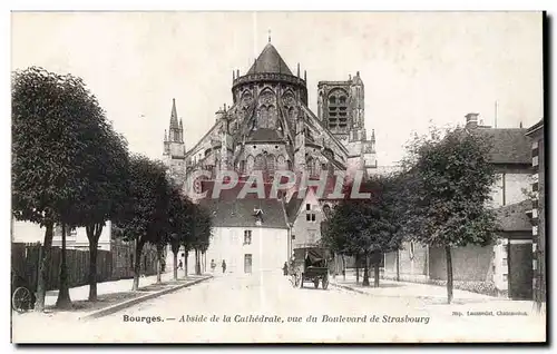 Cartes postales Bourges Abside de la cathedrale vue du boulevard de Strasbourg