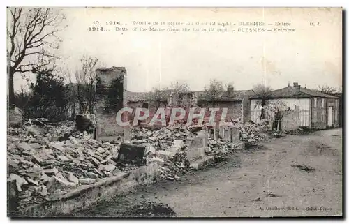 Cartes postales Militaria Bataille de la Marne Blesmes Entree