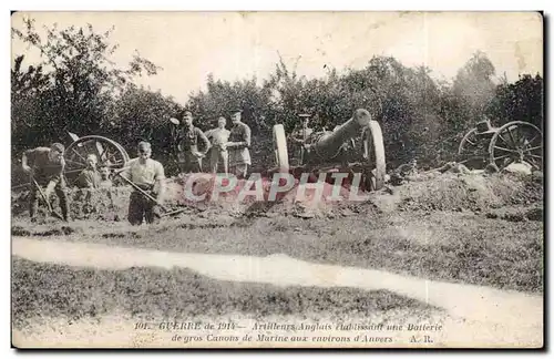 Ansichtskarte AK Militaria La grande guerre 1914 Artilleurs anglais etablissant une batterie de gros canons de ma