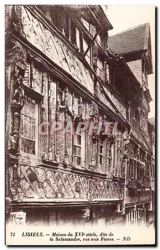 Lisieux - Maison du XVI siecle - Rue aux Fevres - Ansichtskarte AK