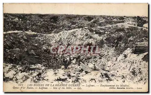 Ansichtskarte AK Militaria Les ruines de la grande guerre Laffaux Emplacement des Moulins