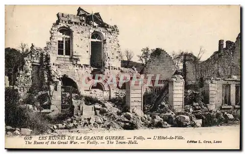 Cartes postales Militaria La grande guerre 1914 Vailly Hotel de ville