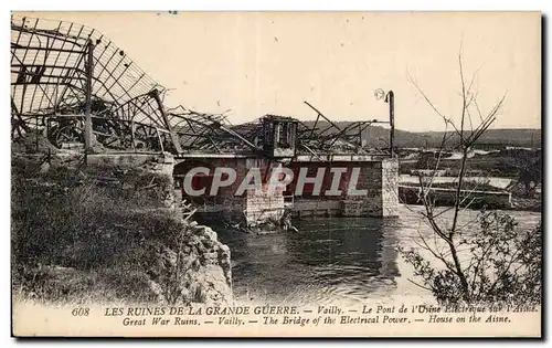 Ansichtskarte AK Militaria La grande guerre 1914 Vailly Le pont de l usine electrique sur l Aisne