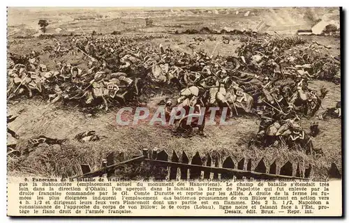 Cartes postales Militaria Panorama de la bataille de Waterloo Napoleon