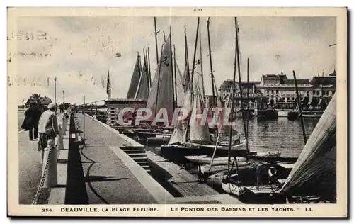 Deauville - La Plage Fleurie - Le Ponton des Bassins et les Yachts - Ansichtskarte AK