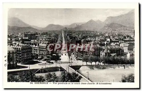 Grenoble - Vue Generale et le Cours Jean Jaures - Ansichtskarte AK